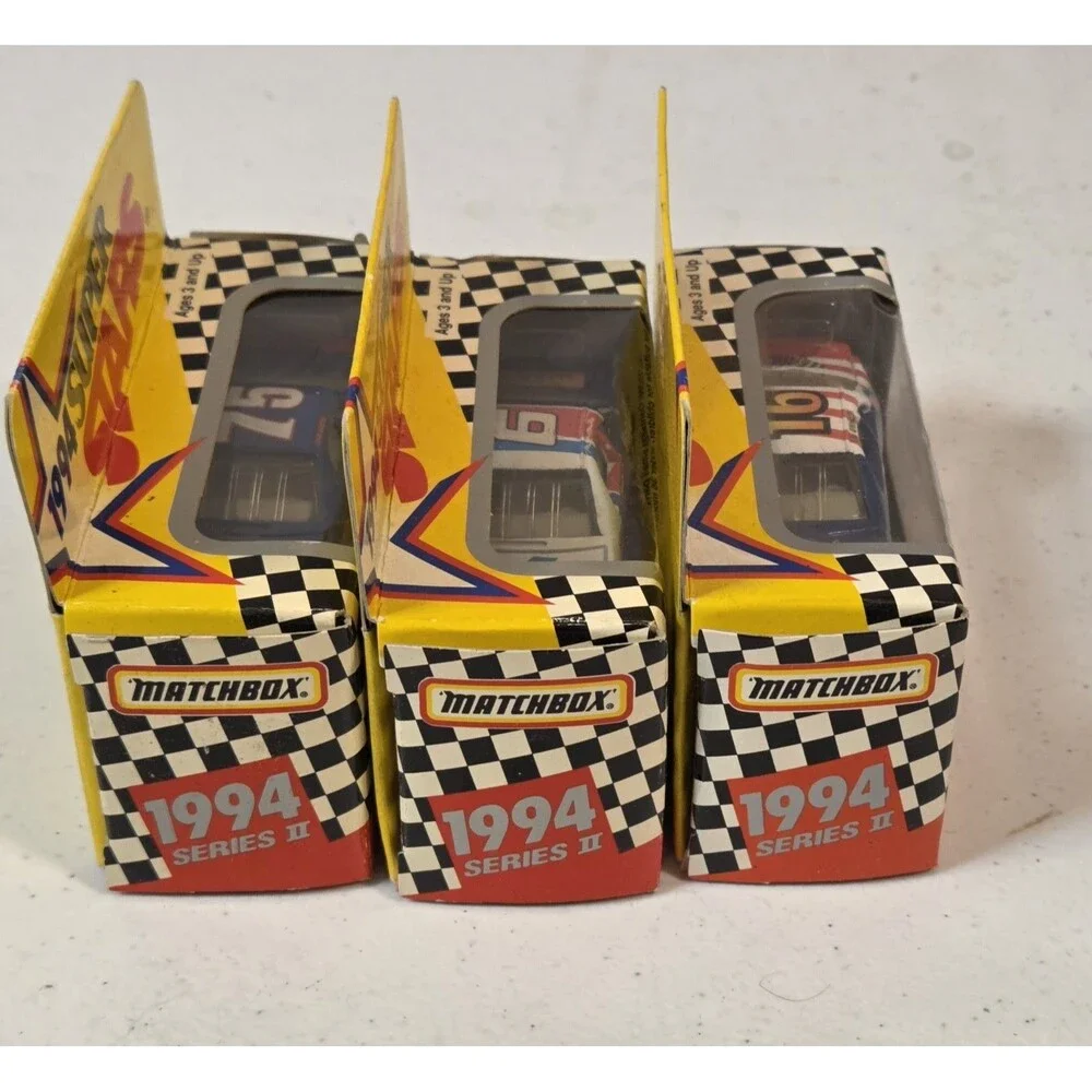 Matchbox 1994 Super Stars Series II NASCAR Diecast Lot of 3 Valvoline #6 #16 #75